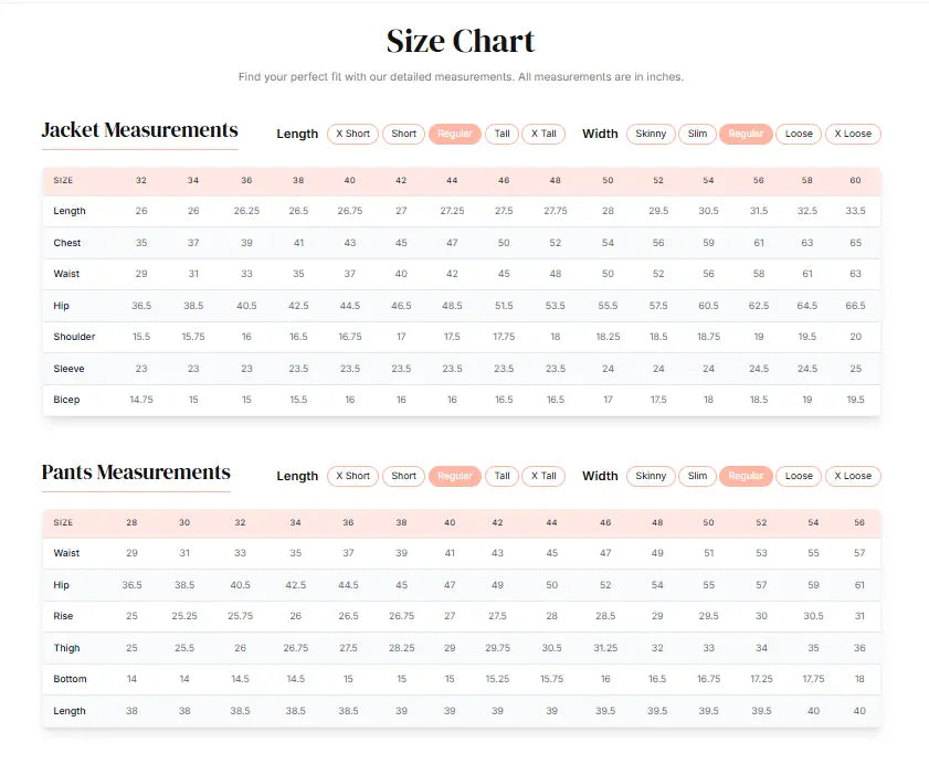 How Our Size Chart Works: Your Path to A Perfect Fit